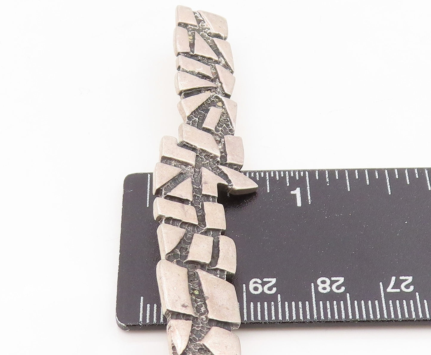 925 Sterling Silver Vintage Brooch Brutalist Cracked Pavement Design  BP12117