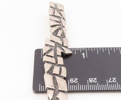 925 Sterling Silver Vintage Brooch Brutalist Cracked Pavement Design  BP12117