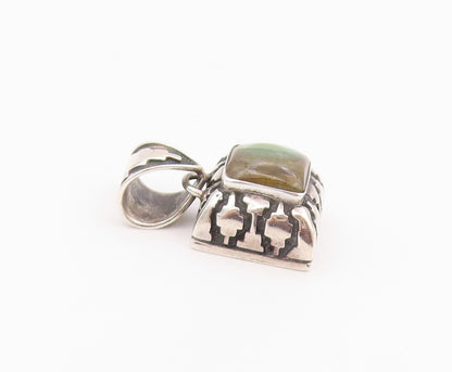 925 Sterling Silver Vintage Pendant Classic Labradorite Geometric Charm  PT26404