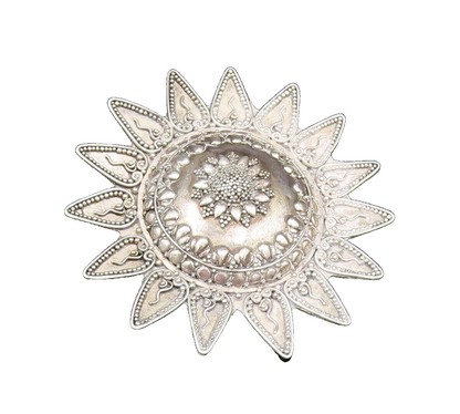925 Sterling Silver  Vintage Hollow Beaded Sunflower Brooch Pin  BP9633