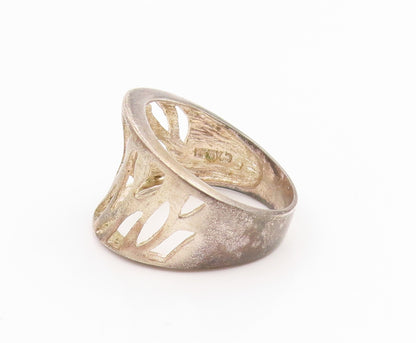 925 Sterling Silver Vintage Ring Minimalist Abstract Cutout Band  Sz 7  RG35709