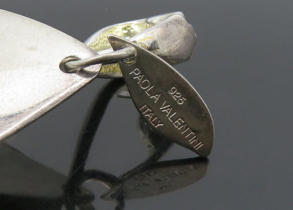 PAOLA VALENTINI 925 Sterling Silver  Vintage Pointed Oval Pendant  PT17048