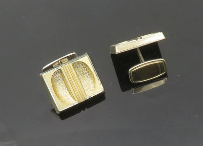 NORWAY 925 Silver  Vintage Shiny Textured Detail Square Cufflinks  TR2825