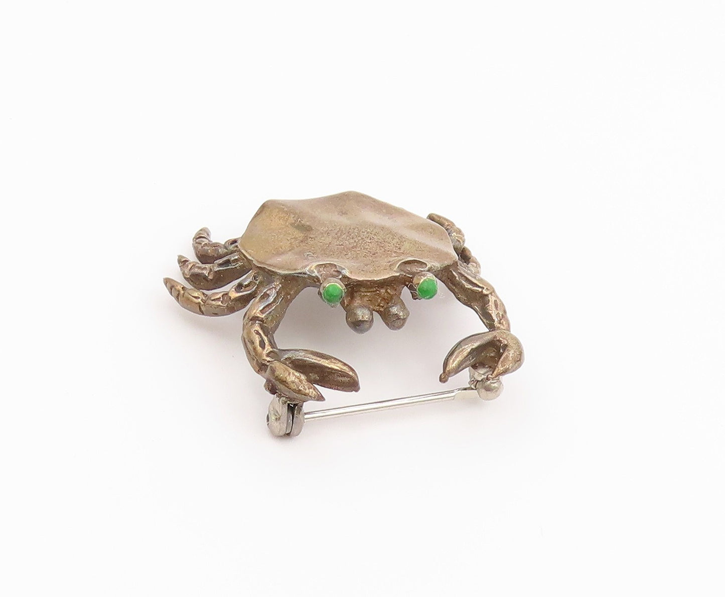925 Sterling Silver Vintage Brooch Pin Classic Turquoise Eye Crab Cutout BP12630