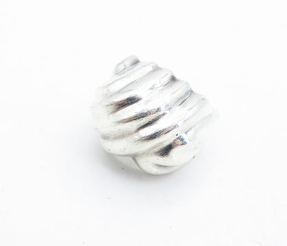 MEXICO 925 Silver  Vintage Shiny Polished Fluted Dome Band Ring Sz 7  RG6971