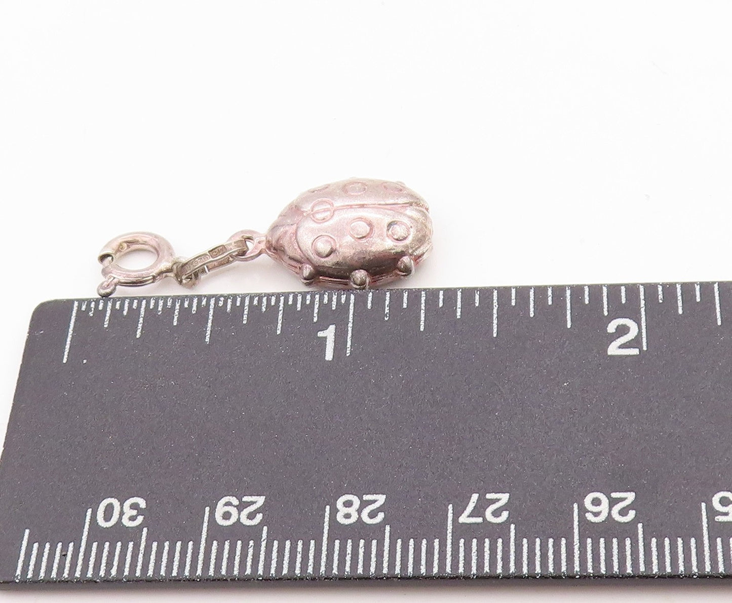 925 Sterling Silver Vintage Pendant Dark Tone Beetle Charm PT24727