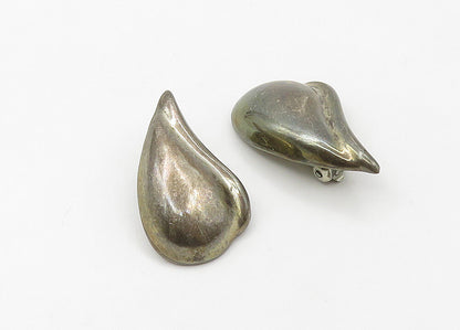 925 Sterling Silver  Vintage Floral Leaf Motif Non Pierce Earrings  EG10633