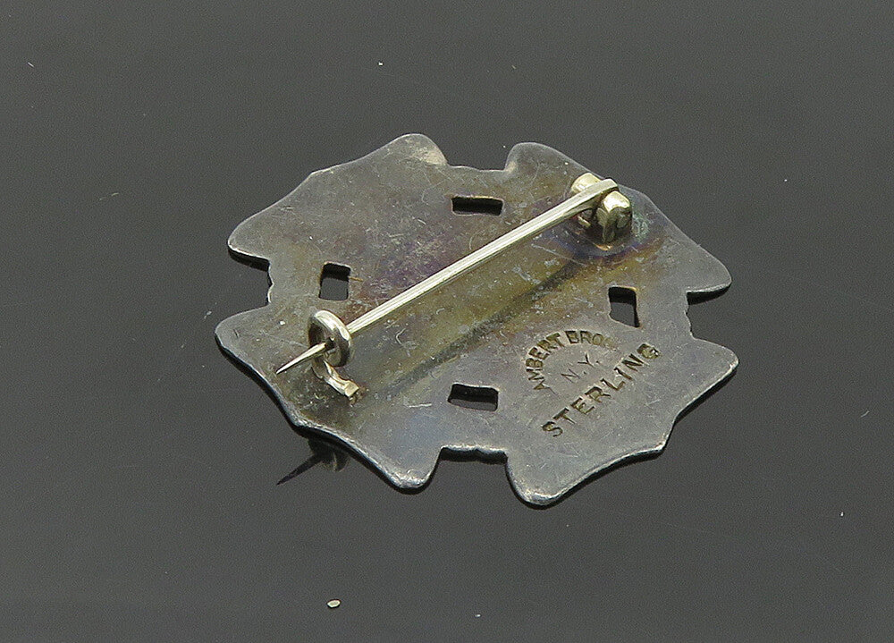 LAMBERT BROS. 925 Silver  Vintage Antique PS. 11 Deutsch Brooch Pin  BP8276