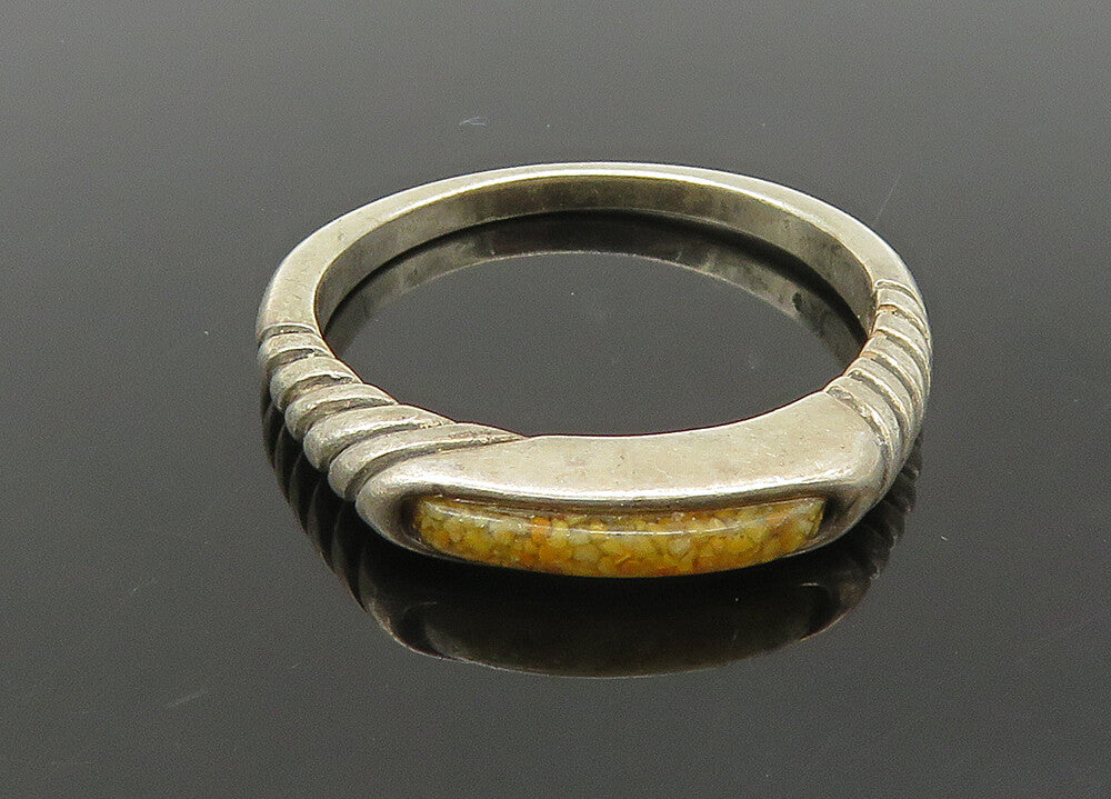CAROLYN POLLACK 925 Sterling Silver Vintage Jasper Dome Band Ring Sz 6 RG21312