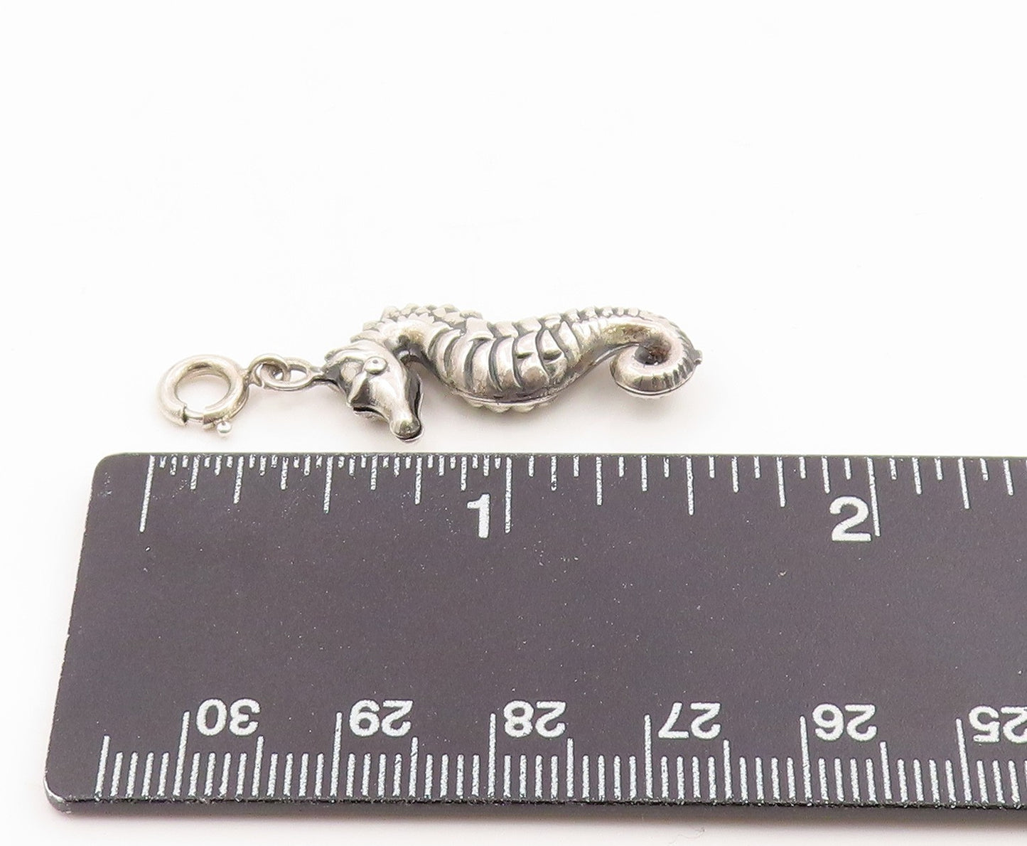 925 Sterling Silver Vintage Pendant Modernist Nautical Seahorse Charm  PT25920