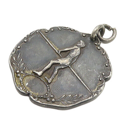 ROB STOLL 925 Silver  Vintage Antique 2nd Prize Medal Sports Pendant  PT14177