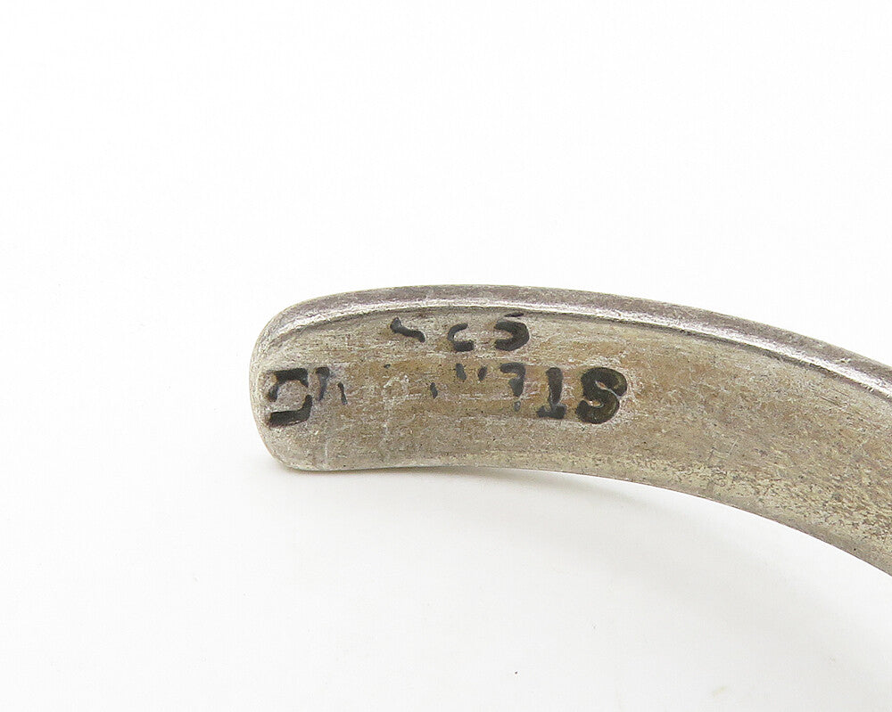 MEXICO 925 Sterling Silver  Vintage Swirl Bypass Design Cuff Bracelet  BT6926