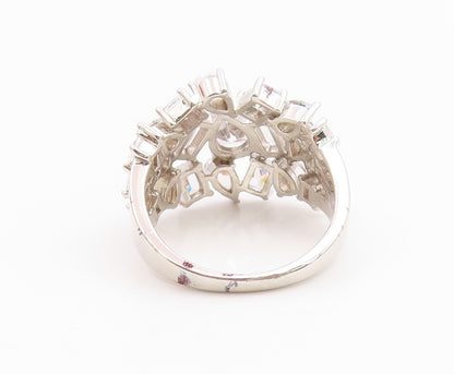 925 Sterling Silver Vintage Ring Multi Shape CZ Cluster Band  Sz 7.5  RG35370