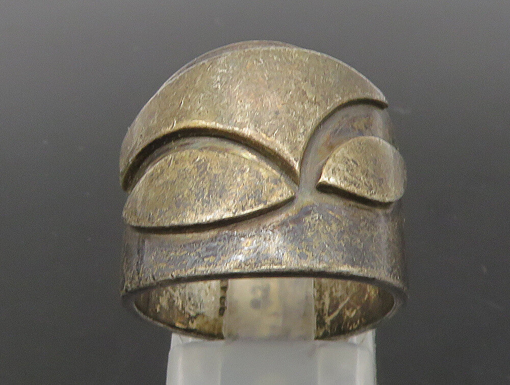 PRATA JOYERIA 925 Silver  Vintage Dark Tone Tapered Band Ring Sz 7.5  RG23879