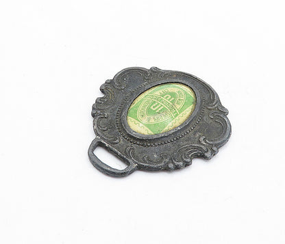 925 Sterling Silver  Vintage Antique Oxidized Green Trading Stamp  TR1207