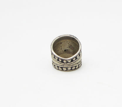 925 Sterling Silver  Vintage Pebbled Edges Thick Band Ring Sz 5.5  RG3368