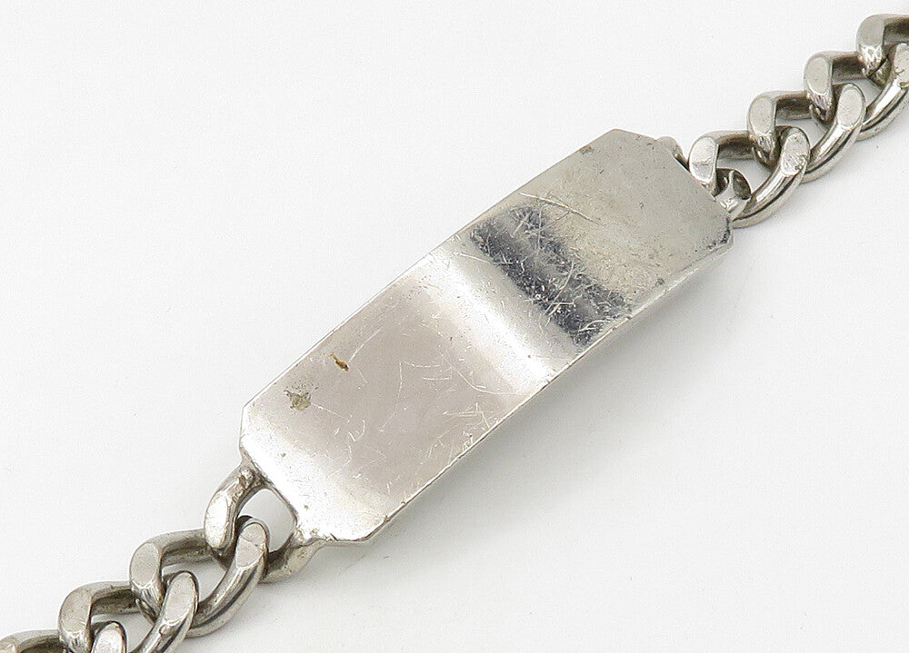 BOJAR 925  Silver  Vintage Smooth Bar Shiny Curb Link Chain Bracelet  BT8576