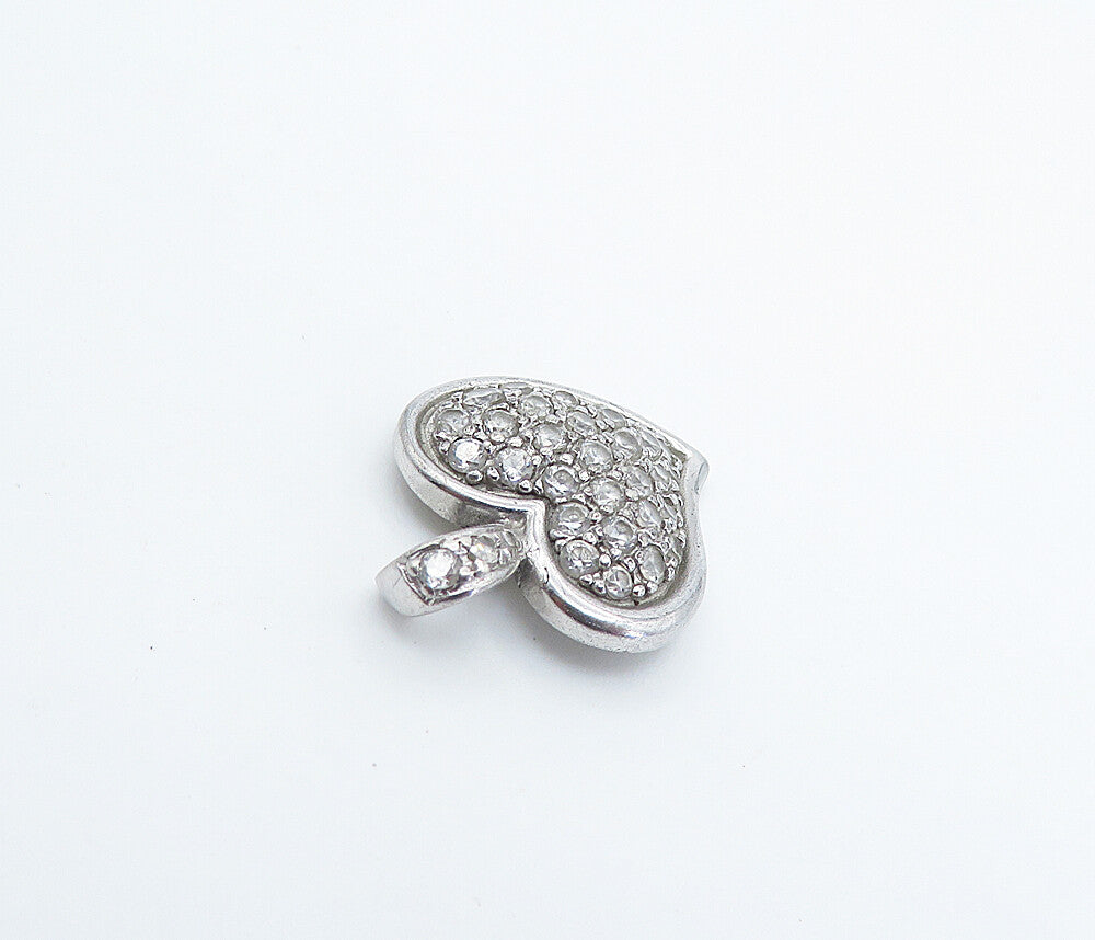 ROSS SIMON 925 Sterling Silver  Cubic Zirconia Love Heart Dome Pendant  PT6176
