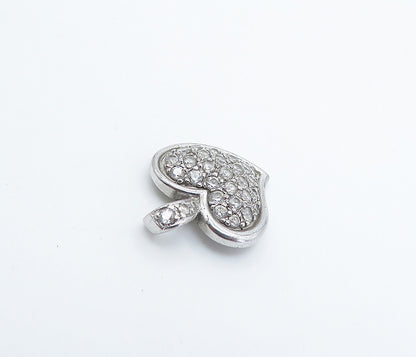 ROSS SIMON 925 Sterling Silver  Cubic Zirconia Love Heart Dome Pendant  PT6176