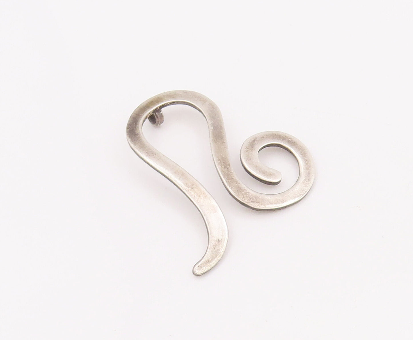 925 Sterling Silver Vintage Pendant Designer Solid Swirled Snake Cutout  PT22873