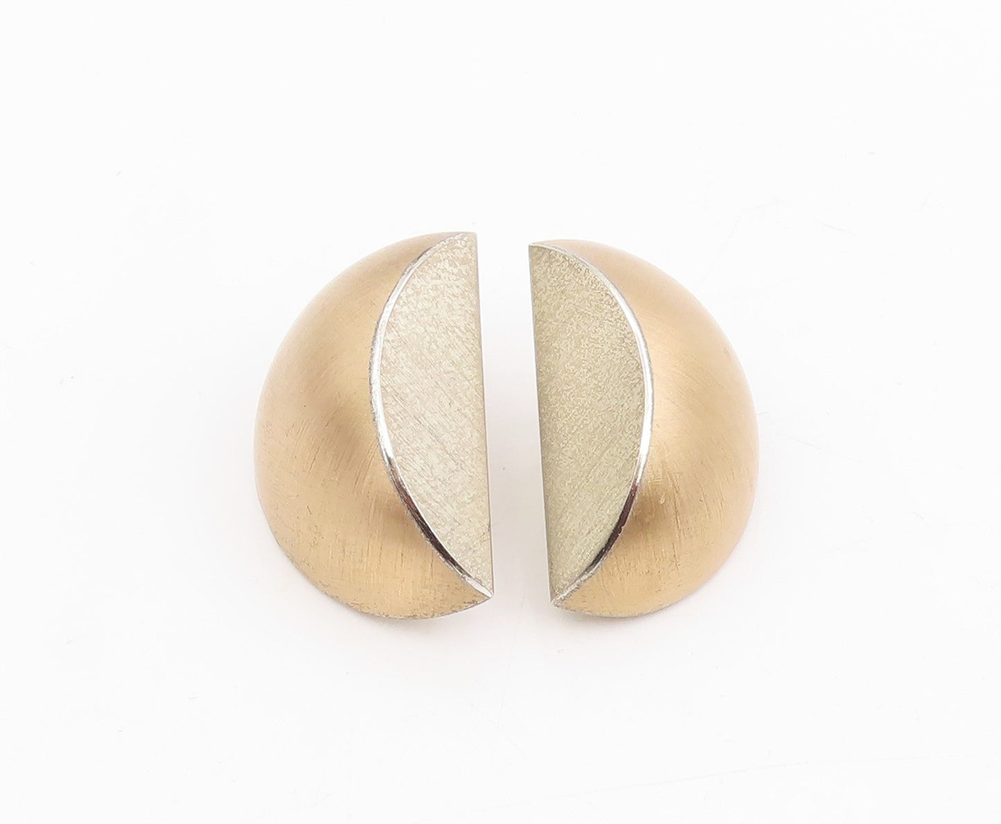 925 Sterling Silver Vintage Earrings Modernist Designer Crescent Moon  EG14006