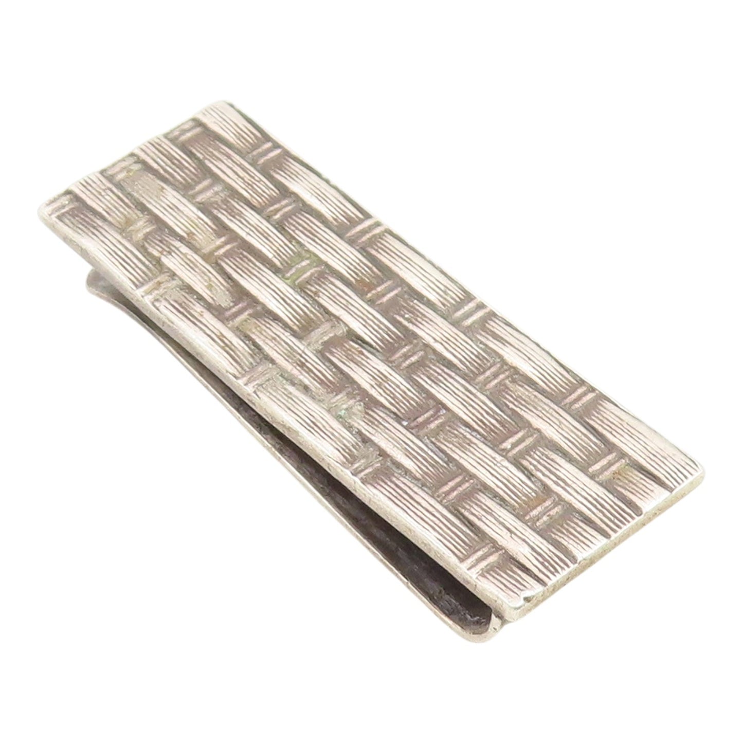 925 Sterling Silver Vintage Tie Clip RALPH DESTINO Basketweave Pattern  TR4230
