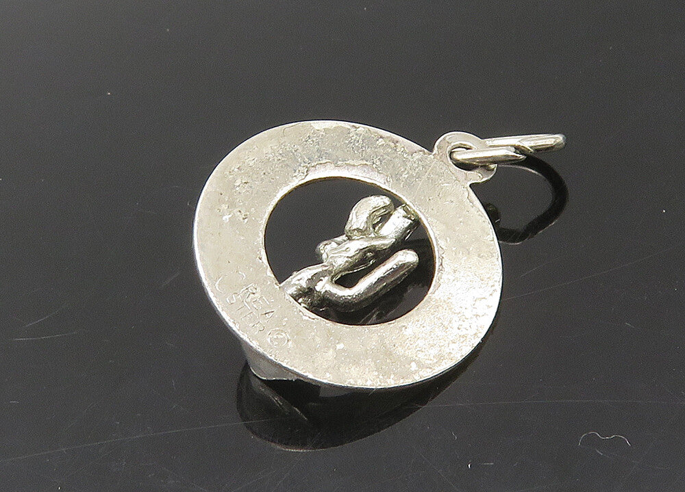 925 Sterling Silver  Vintage Shiny Cactus Arizona Souvenir Pendant  PT18174