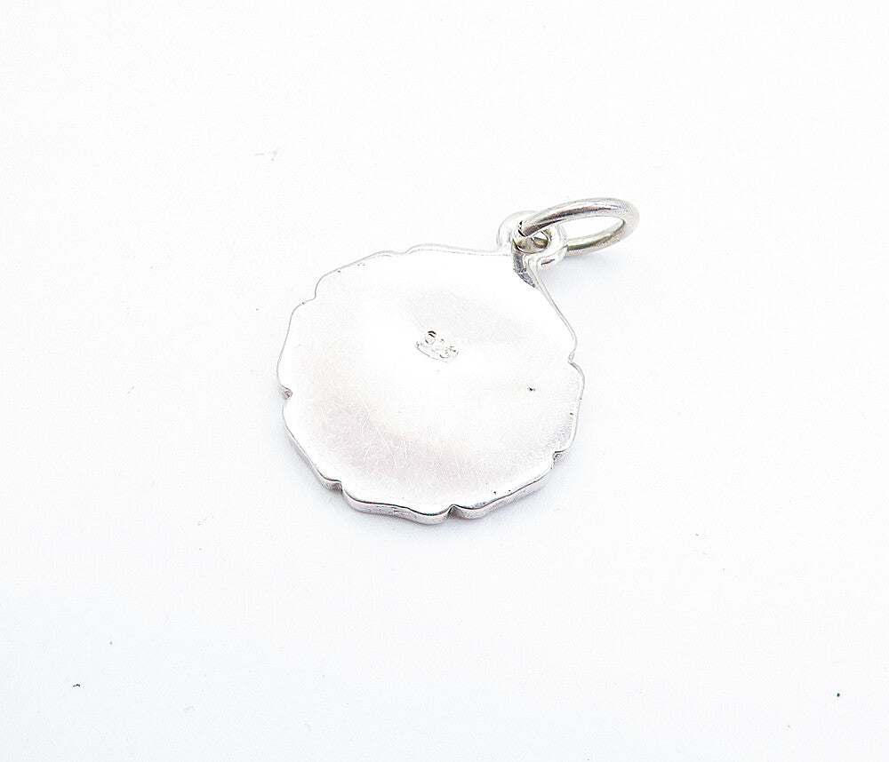 925 Sterling Silver Vintage Shiny Petite Swirl Love Heart Pendant PT4653