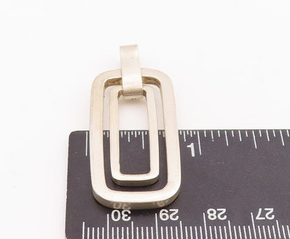 925 Sterling Silver Vintage Pendant Double Dangling Cutout Rectangles   PT22874