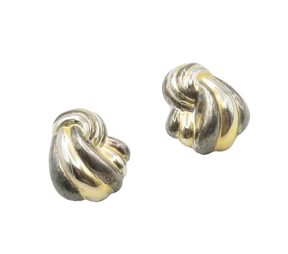 925 Sterling Silver  Vintage Fluted Ribbon Hollow Drop Earrings  EG7875