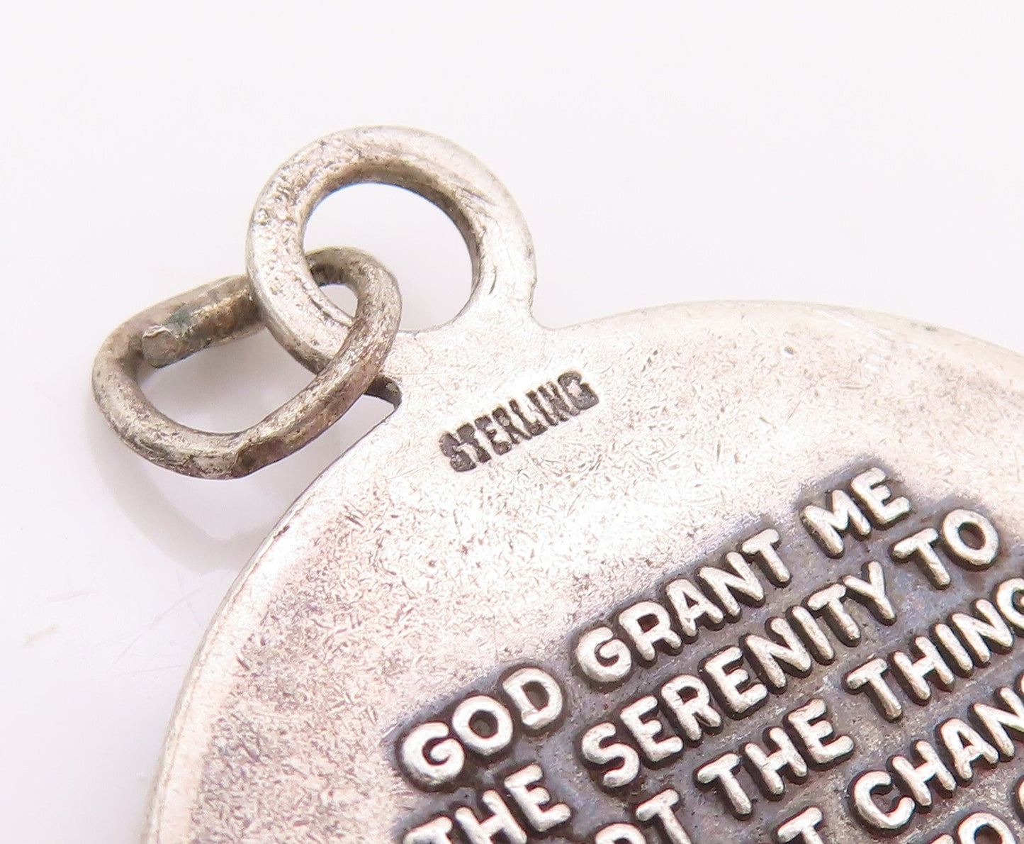 925 Sterling Silver Vintage Pendant Antique Religious Praying Hands  PT23915