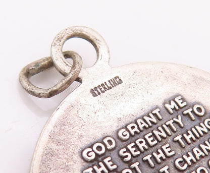 925 Sterling Silver Vintage Pendant Antique Religious Praying Hands  PT23915