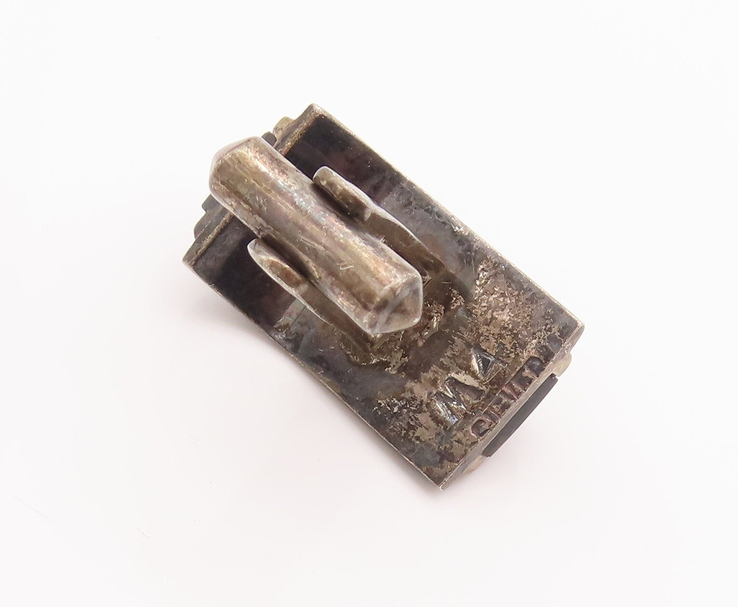 925 Sterling Silver Vintage Cuff Links MAXICO Rectangle Cut Onyx Band  TR3723