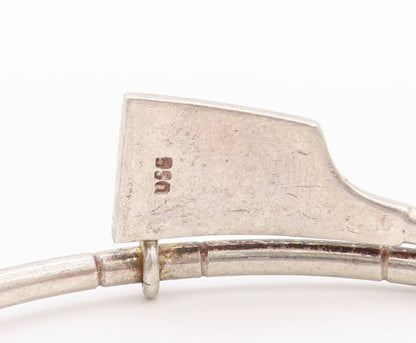 925 Sterling Silver Vintage Bracelet Solid Gardening Tool Cutout Cuff  BT10786
