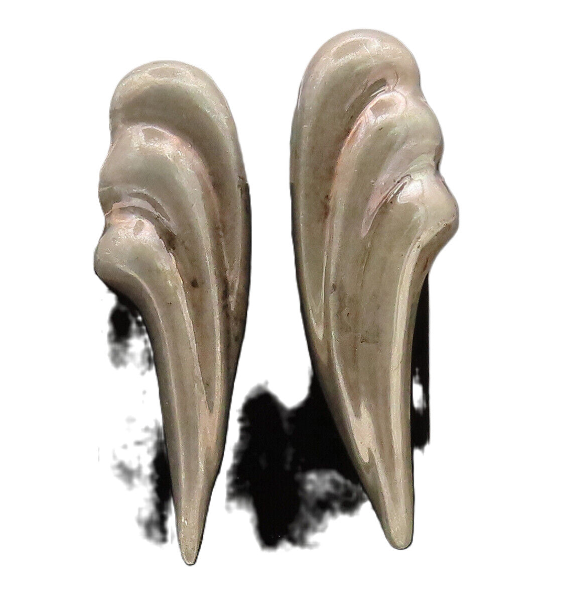 LOS BALLESTEROS 925 Silver  Vintage Puffed Angel Single Wing Earrings  EG12645