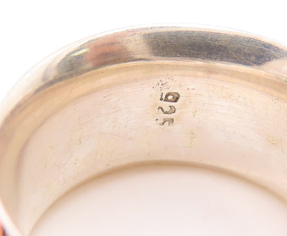 925 Sterling Silver Vintage Ring Moonstone Hammered Spinner Band  Sz 7  RG35140
