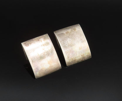 ALWAND VAHAN 925 Silver  Vintage Minimalist Flat Rectangle Earrings  EG11937
