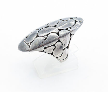 925 Sterling Silver  Vintage Dark Tone Oval Dome Cocktail Ring Sz 6  RG6105