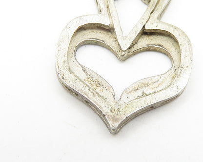 925 Sterling Silver  Vintage Dark Tone Textured Love Heart Pendant  PT8877