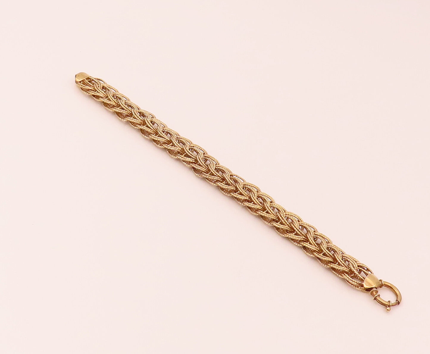 925 Sterling Silver  Vintage Gold Plated Braided Threads Bracelet  BT9801