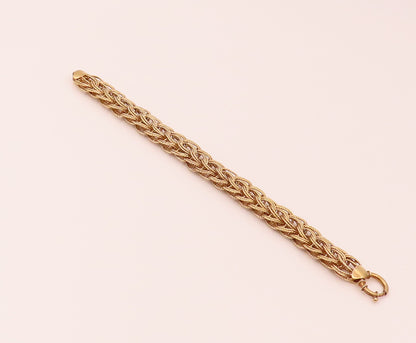 925 Sterling Silver  Vintage Gold Plated Braided Threads Bracelet  BT9801
