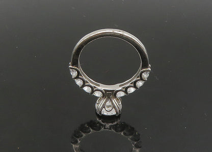 925 Sterling Silver  Vintage Shiny Cubic Zirconia Solitaire Ring Sz 7  RG22940