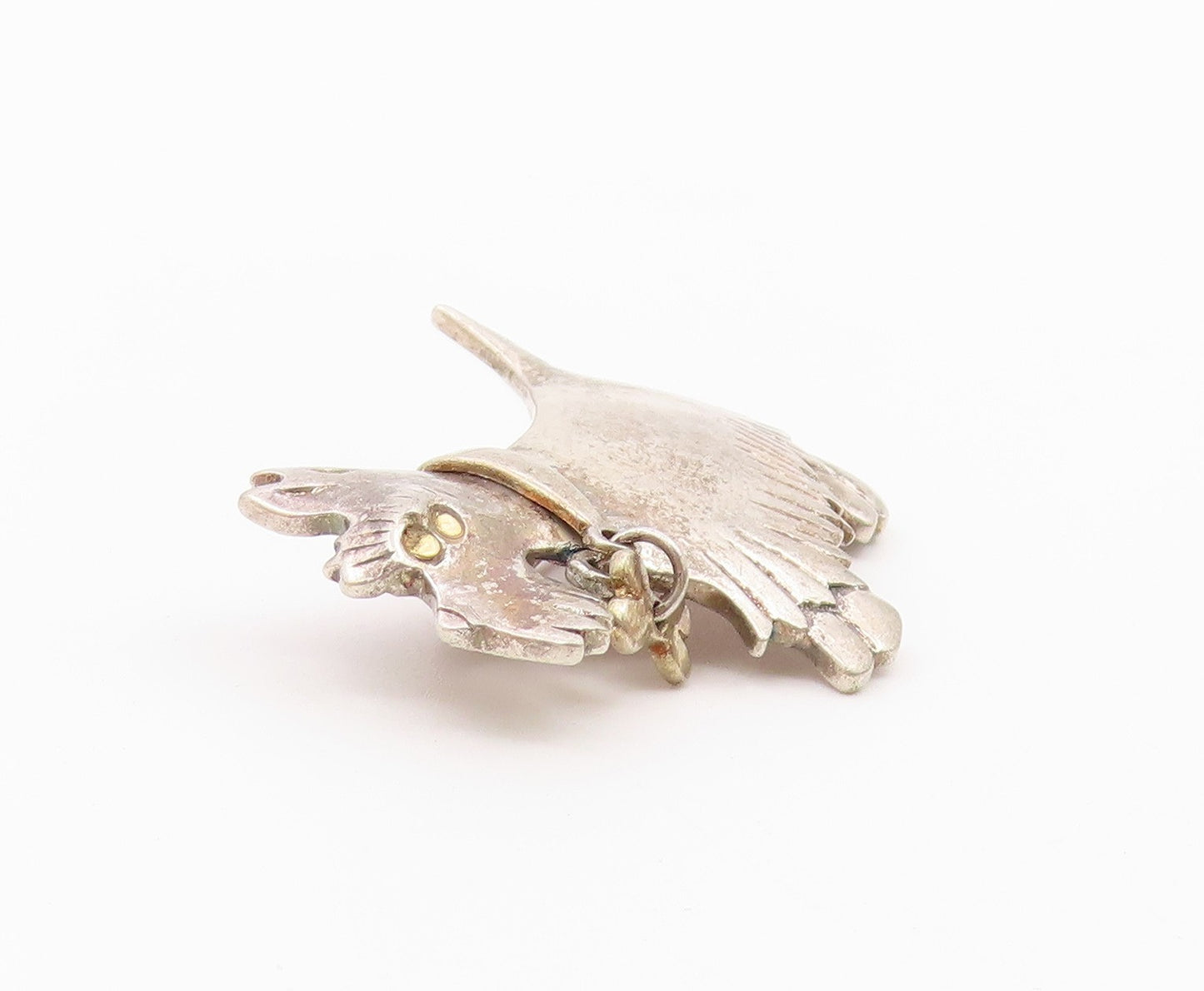 925 Sterling Silver  Vintage Two Tone Dog Animal Motif Brooch Pin  BP9290