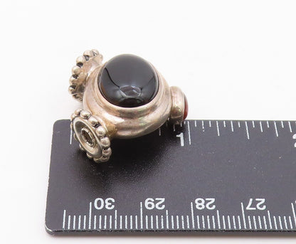 ESPO SIG 925 Sterling Silver  Vintage Cabochon Cut Black Onyx Pendant  PT17049