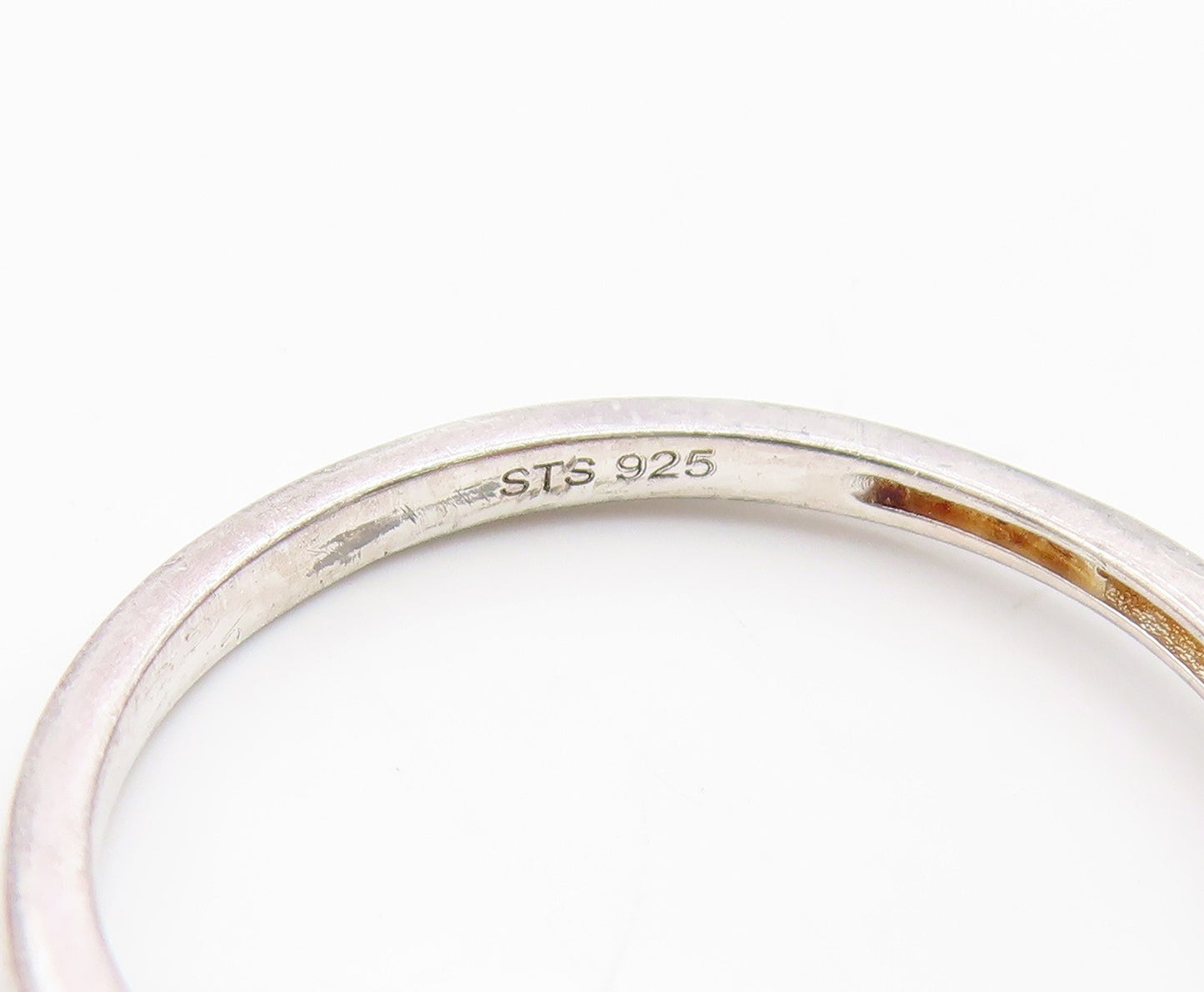 925 Sterling Silver Vintage Ring Five Stone Citrine Elegant Band Sz 8.5 RG34998