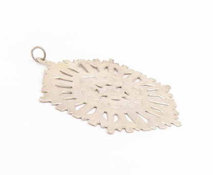 925 Sterling Silver Vintage Pendant 1972 MMA Large Snowflake Cutout  PT25680