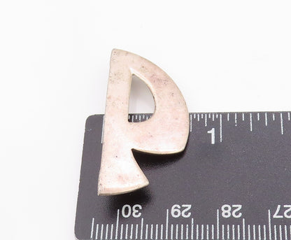 925 Sterling Silver Vintage Brooch Letter P Calligraphy Cut Out Design  BP11825