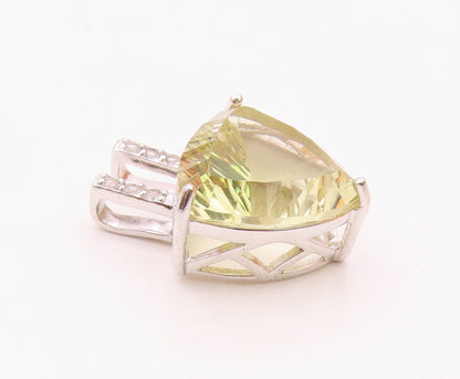 925 Silver  Vintage Beautiful Fancy Yellow & White Topaz Drop Pendant  PT21453