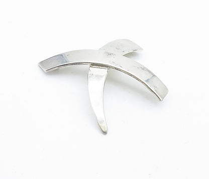ERQUIDIA MEXICO 925 Sterling Silver Vintage Criss Cross Brooch Pin BP2753