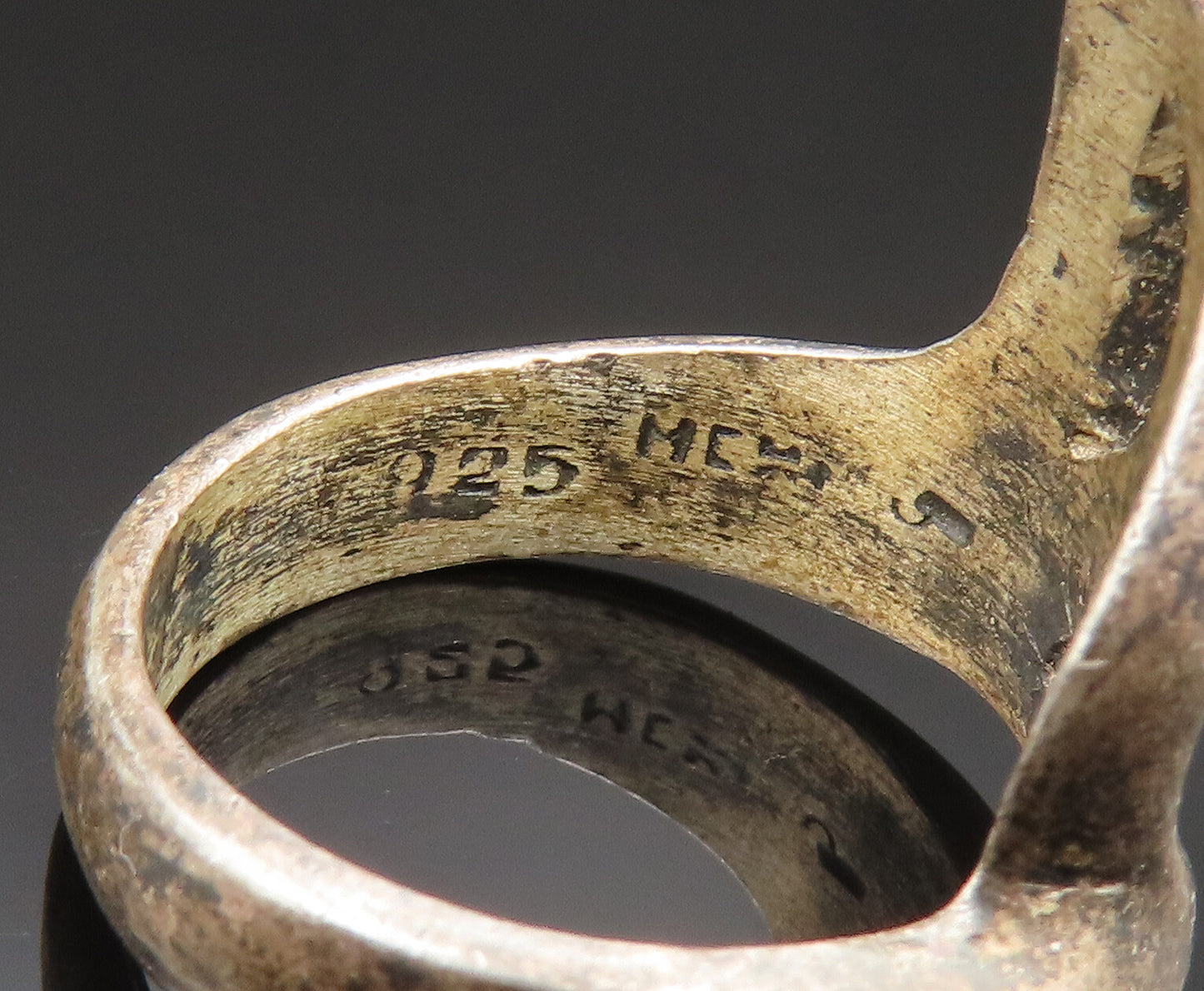 MEXICO 925 Silver  Vintage Open Modernist Pointed Abstract Ring Sz 6  RG24745